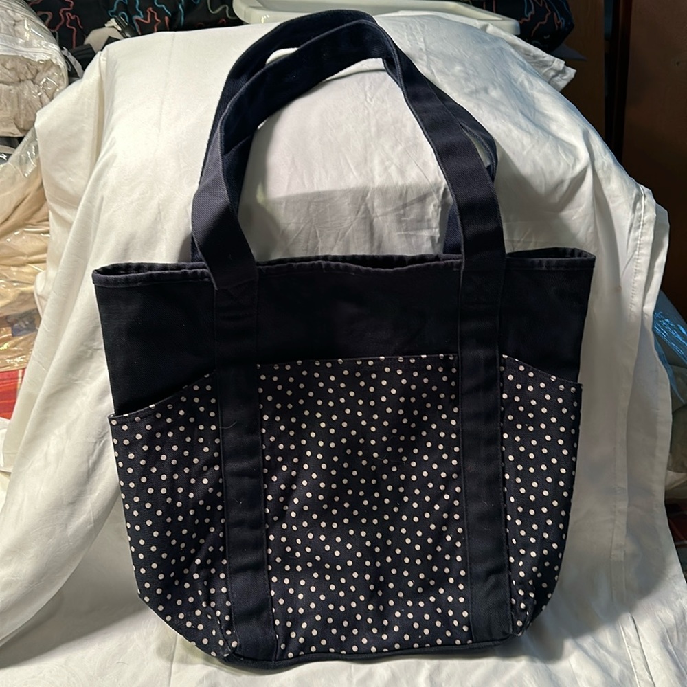 Thirty one Go To Tote Navy Dot canvas New